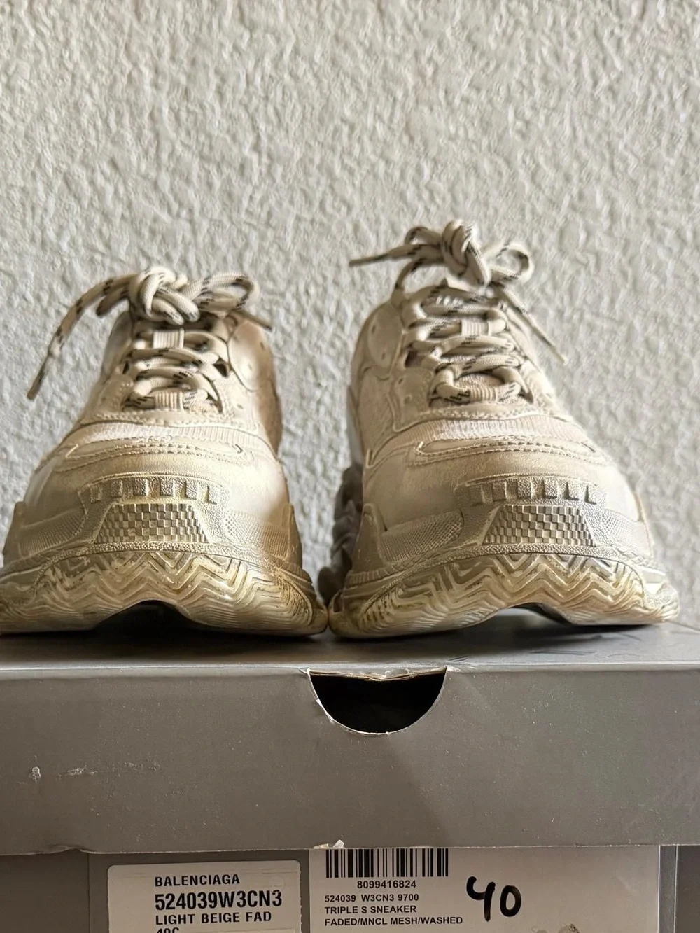 Balenciaga Women's Triple S Low Top Sneakers in Beige Cream